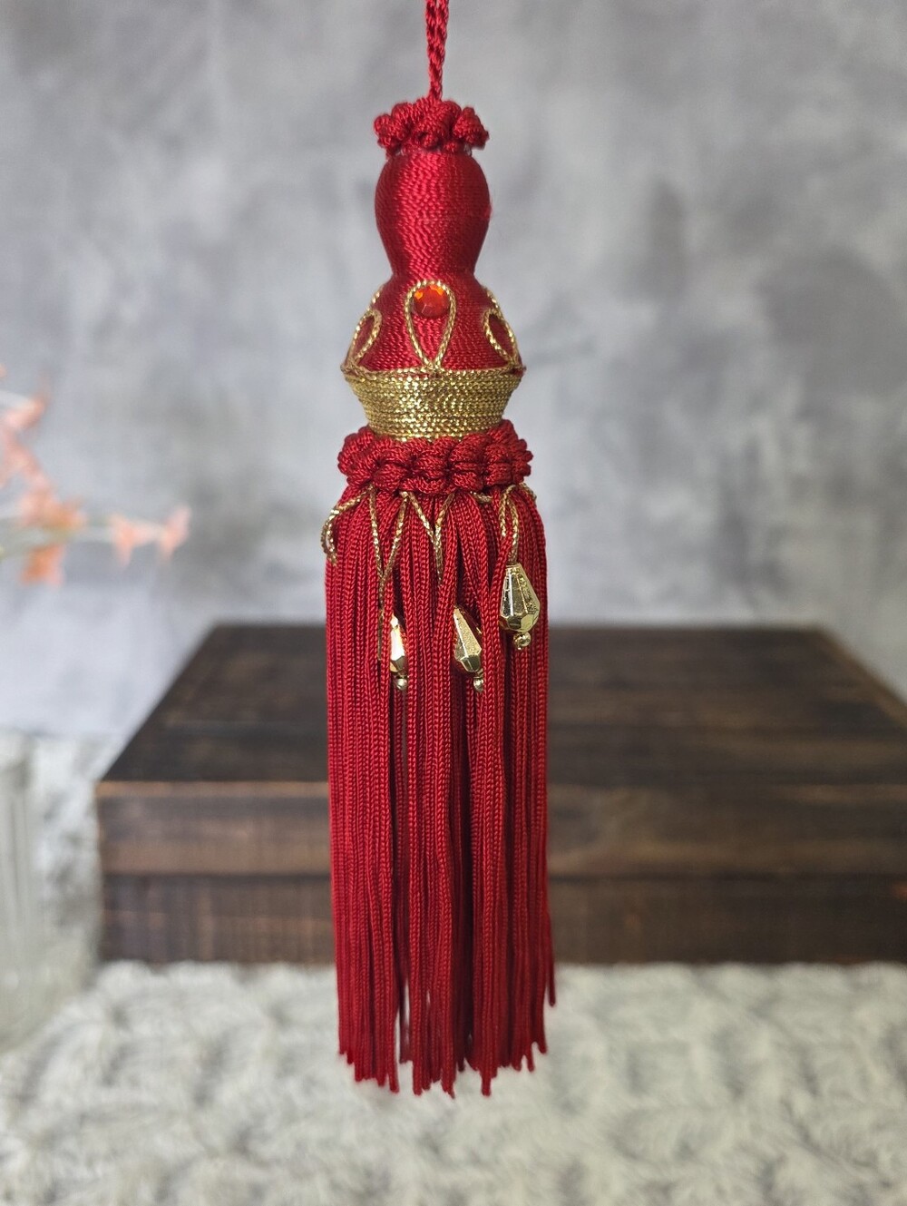 Red Tassel Home Decor Accent 6.5 Inches